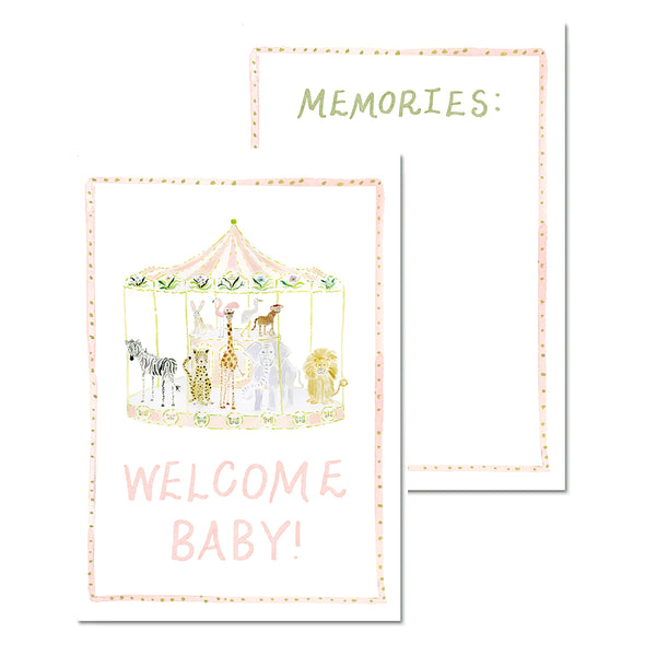 Baby Milestone Cards: Menagerie Pink Set