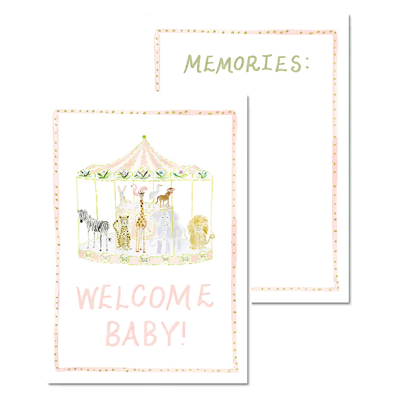 Baby Milestone Cards: Menagerie Pink Set (Restocking Summer 2025)