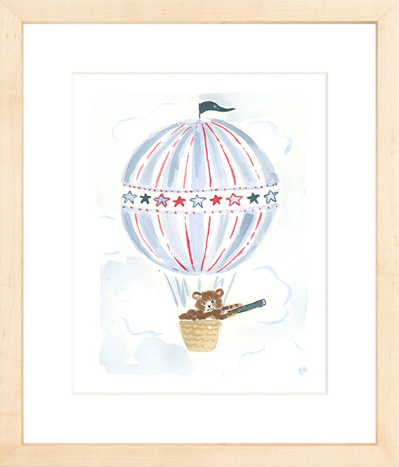 The "Hot Air Balloon Menagerie Bear" Fine Art Print