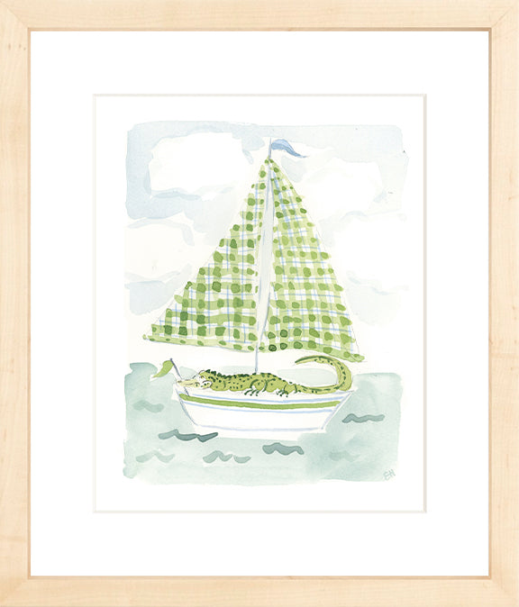 The "Sailboat Menagerie Alligator" Fine Art Print