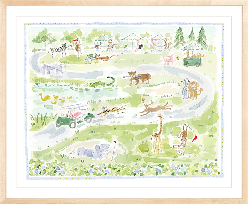 The "Wild Fairways" Golf Menagerie Fine Art Print