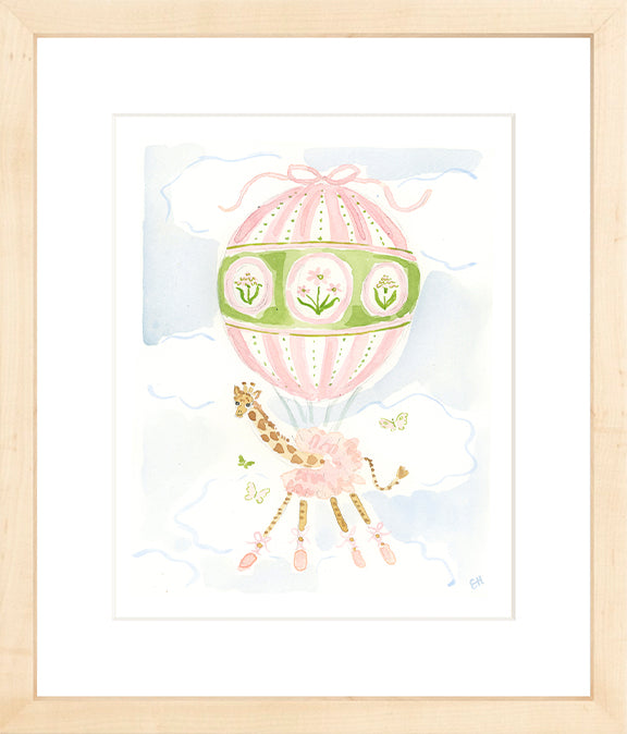 The "Hot Air Balloon Menagerie Giraffe" Fine Art Print