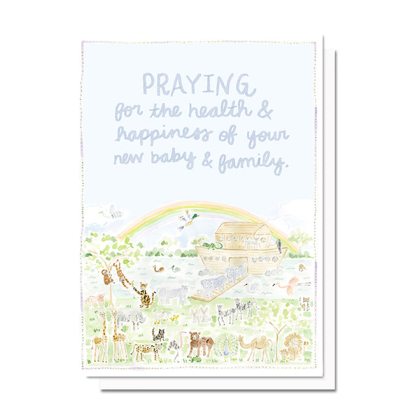 Noah's Ark Baby Prayers Card