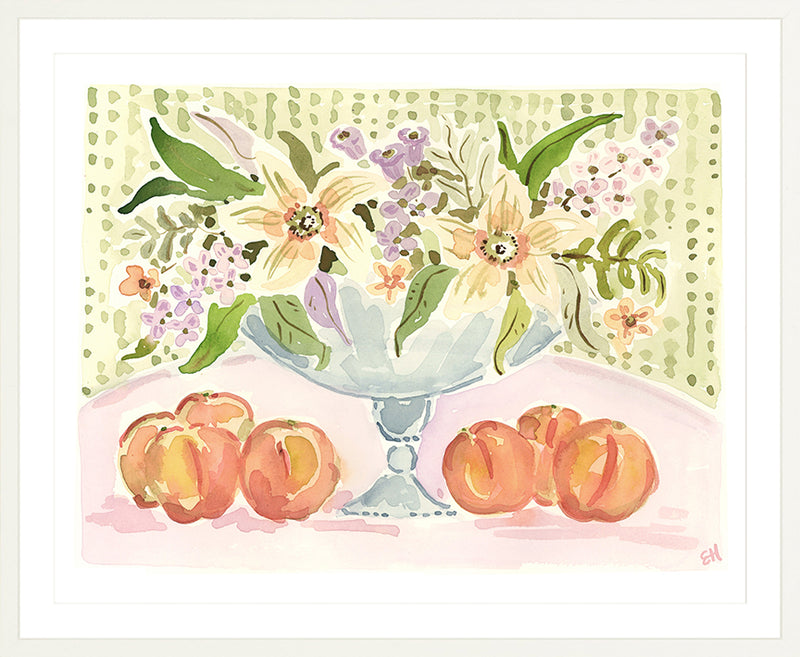 The "Georgia Peaches" Flower Tablescape Series, Fine Art Print