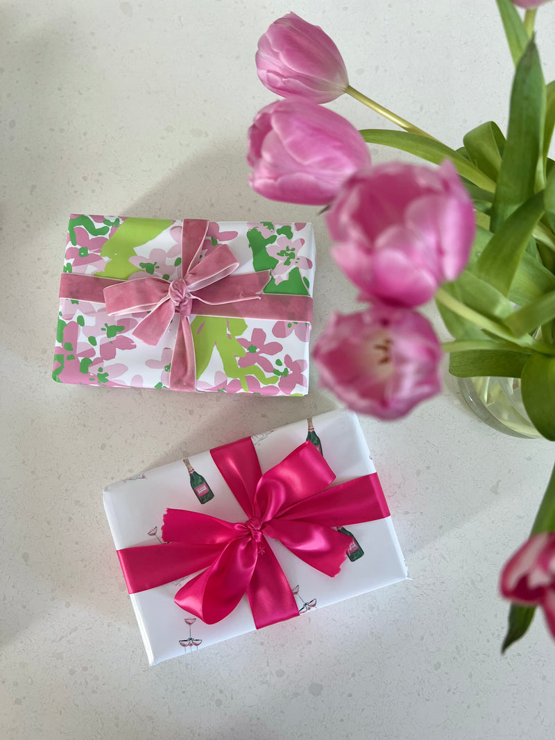 Sunshine Petals Pink Gift Wrap