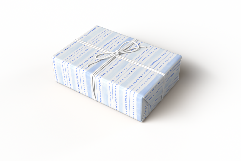 Watercolor Blue Stripe Gift Wrap