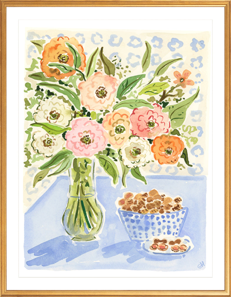 The "Mr. Smitty's Boiled Peanuts" Flower Tablescape Series, Fine Art Print