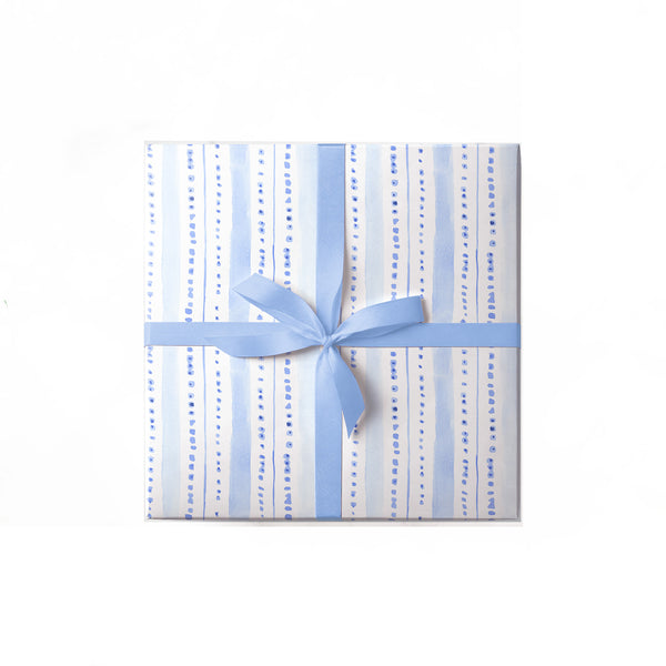 Watercolor Blue Stripe Gift Wrap