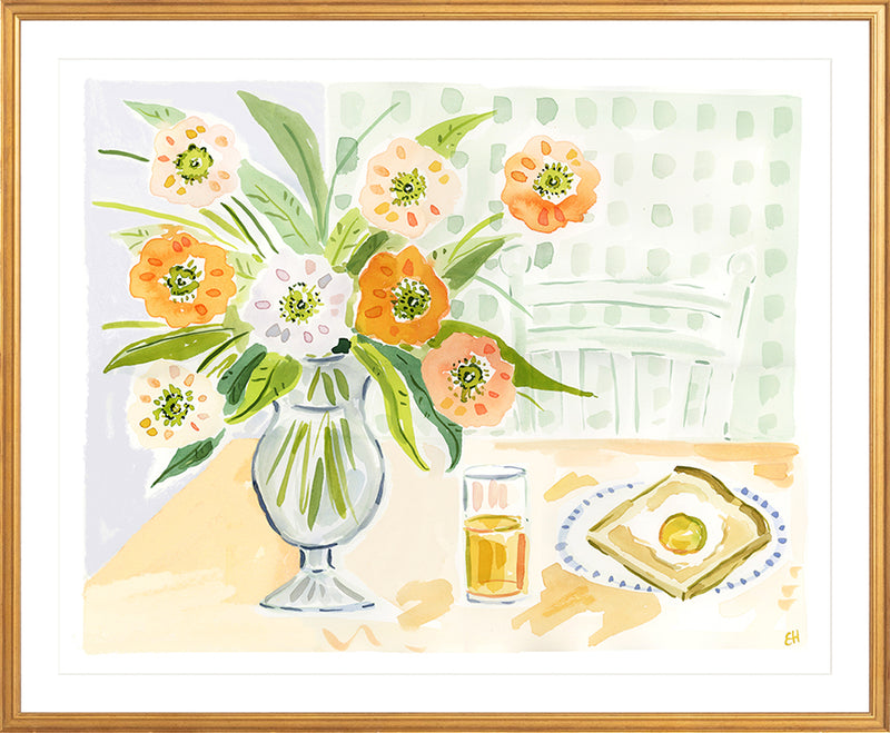 The "Eggs in a Blanket" Flower Tablescape Series, Fine Art Print