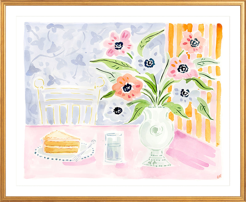 The "Nell's Carrot Cake" Flower Tablescape Series, Fine Art Print