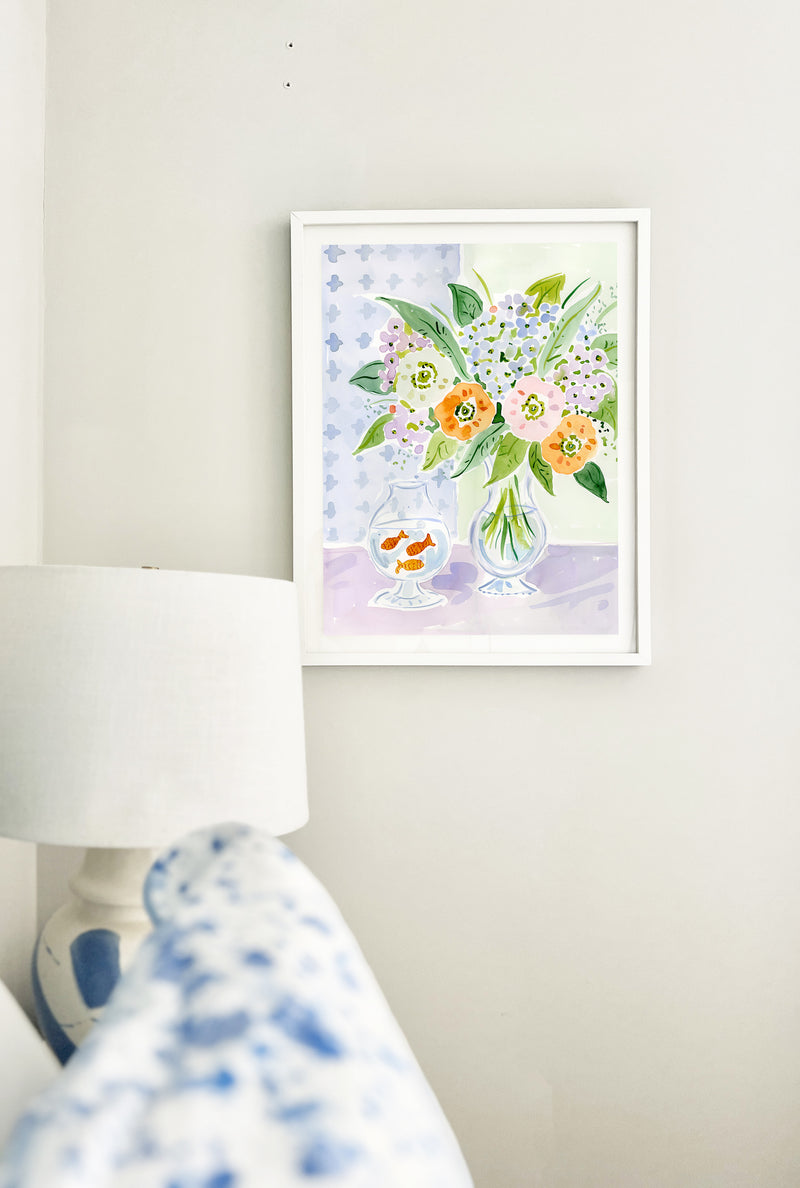 The "Jackie's Aquarium" Flower Tablescape Series, Fine Art Print