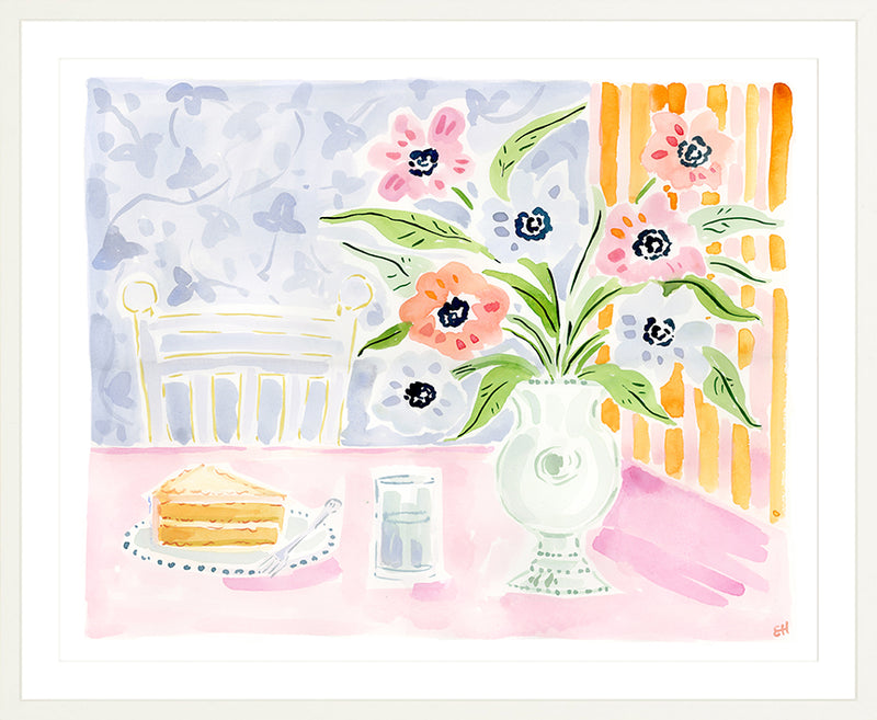 The "Nell's Carrot Cake" Flower Tablescape Series, Fine Art Print