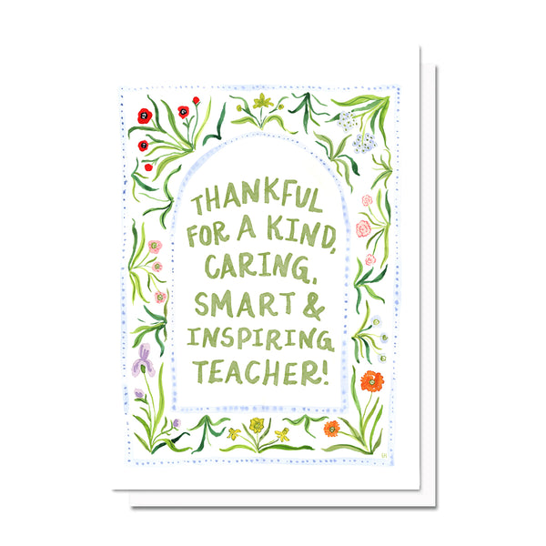 Teacher Thank You Wildflowers, Printable Card Download