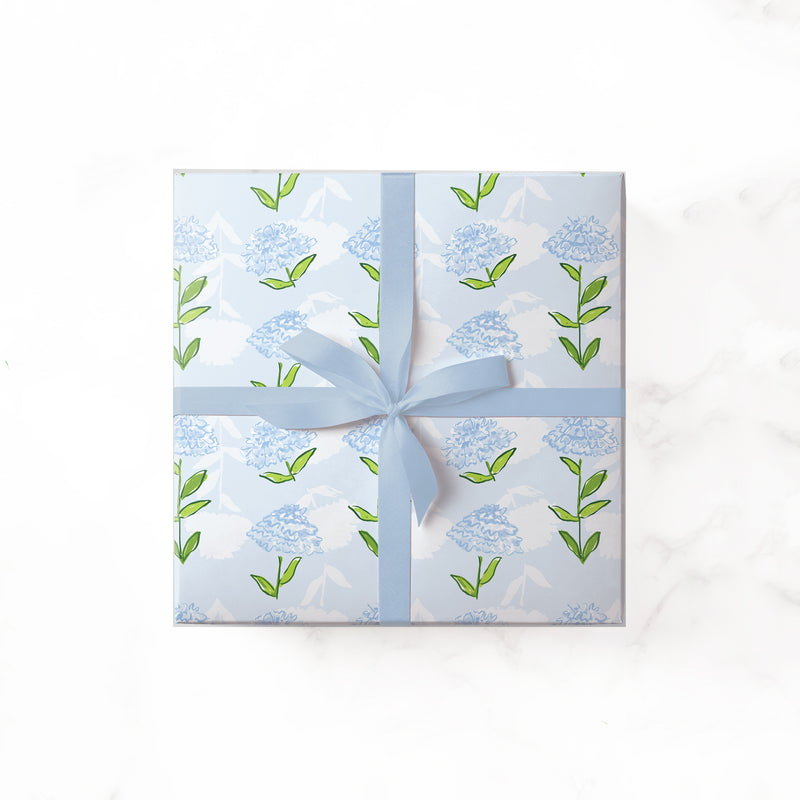 Tory Blue Floral Gift Wrap