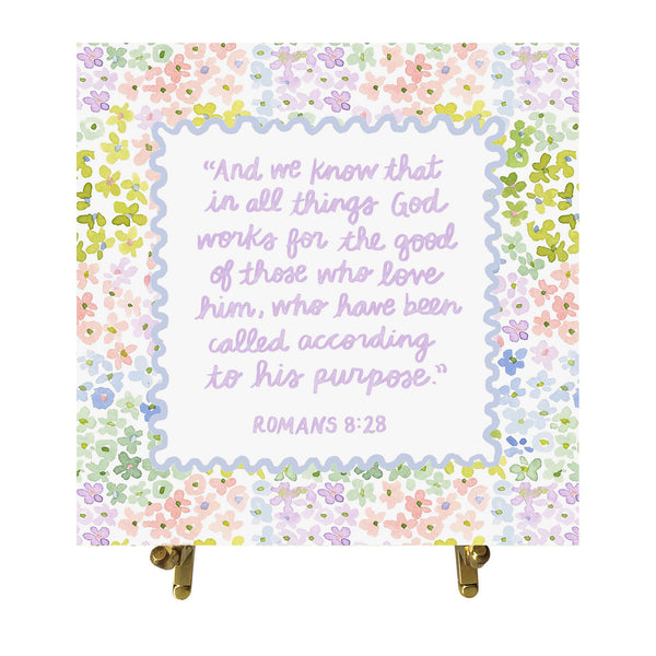 Romans 8:28 Watercolor Verse Card