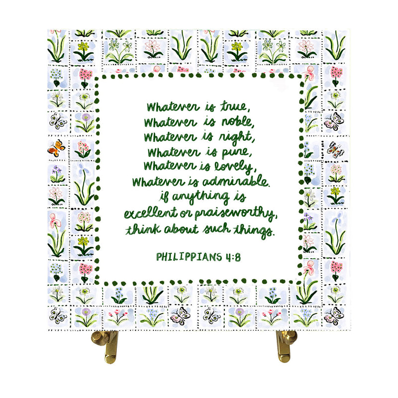 Philippians 4:8 Watercolor Verse Card