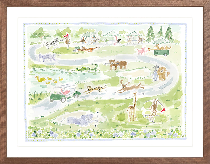 The "Wild Fairways" Golf Menagerie Fine Art Print