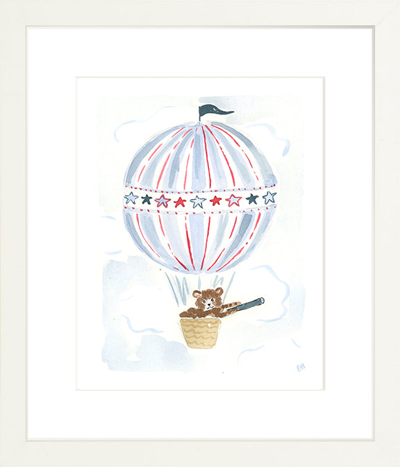 The "Hot Air Balloon Menagerie Bear" Fine Art Print