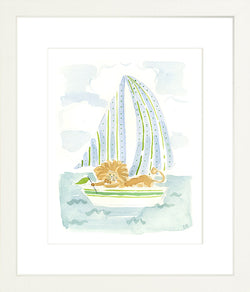 The "Sailboat Menagerie Lion" Fine Art Print