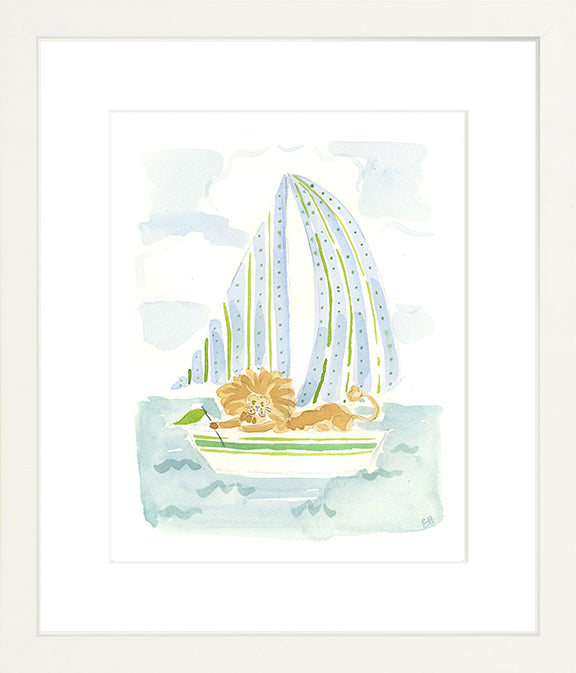 The "Sailboat Menagerie Lion" Fine Art Print