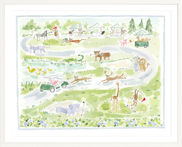 The "Wild Fairways" Golf Menagerie Fine Art Print