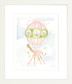 The "Hot Air Balloon Menagerie Giraffe" Fine Art Print