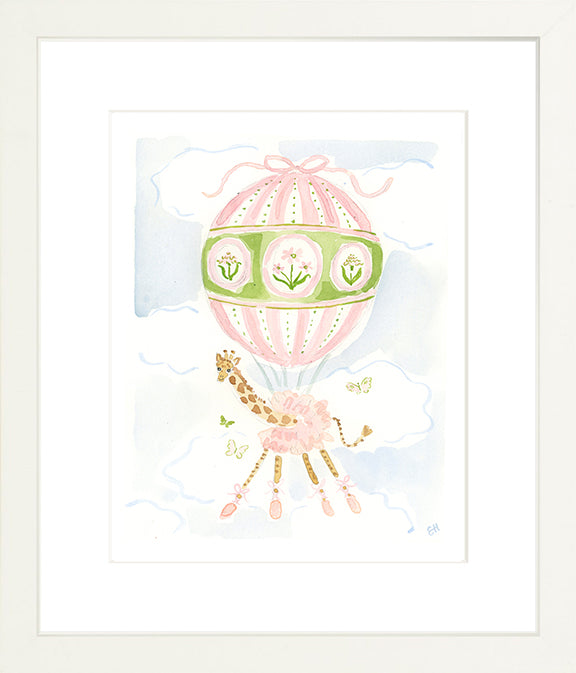 The "Hot Air Balloon Menagerie Giraffe" Fine Art Print