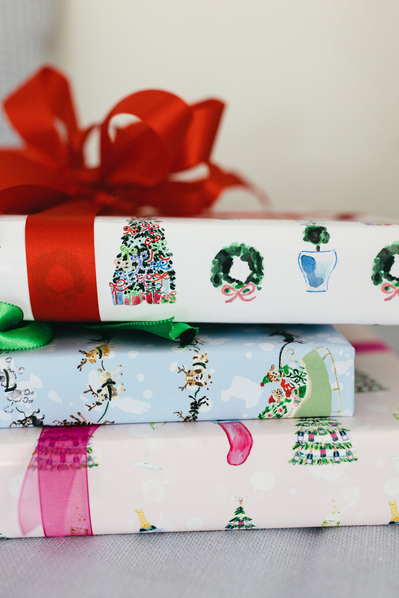 Holiday Topiaries Gift Wrap