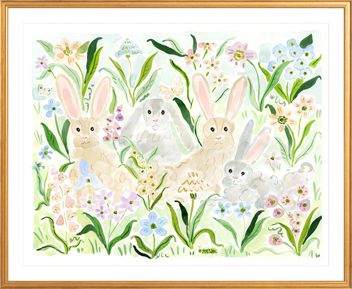 The "Bunnies by the Garden" Fine Art Print