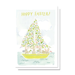 Hoppy Easter Bunny Boat Card