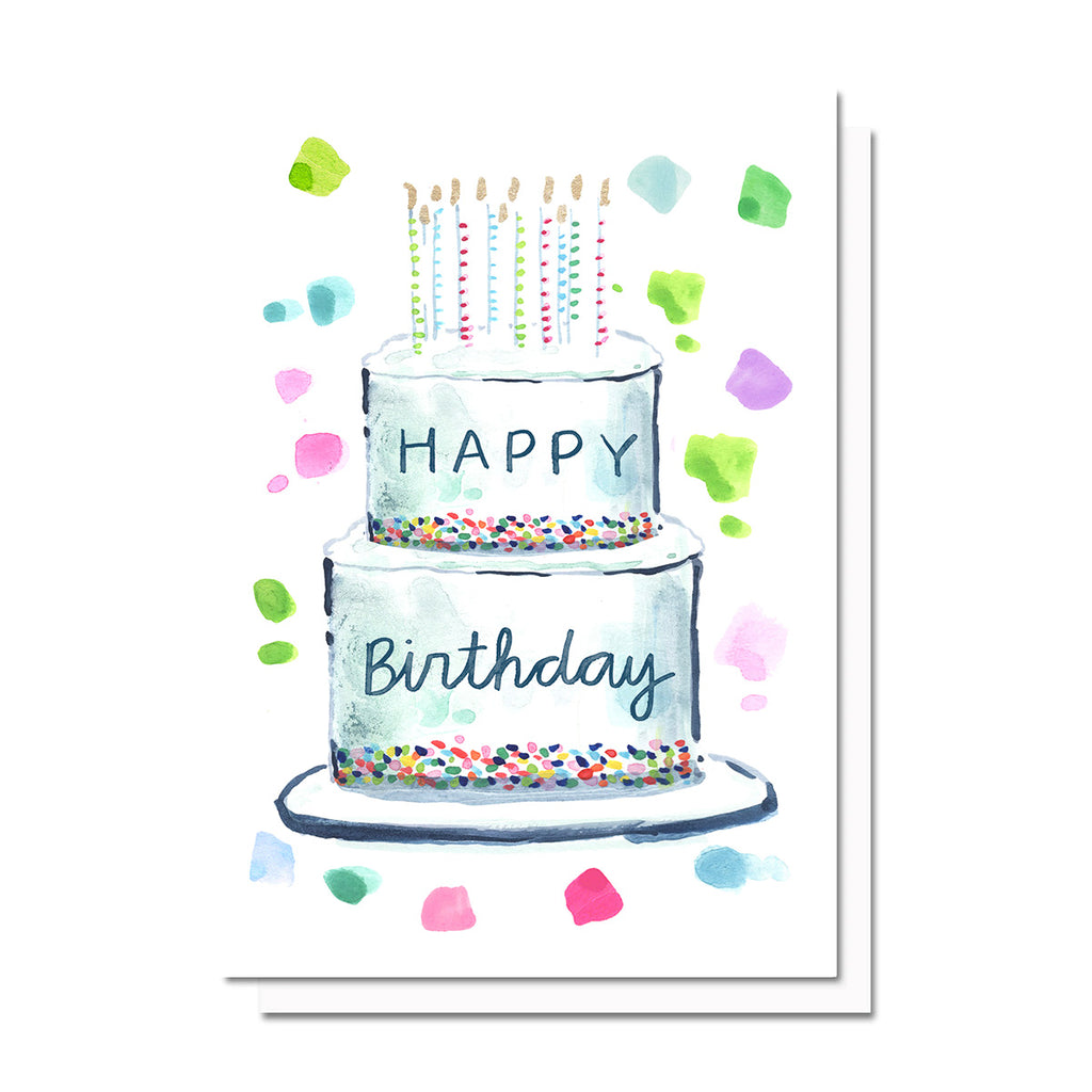 Birthday Cake Decorated Greeting Card With Name On It